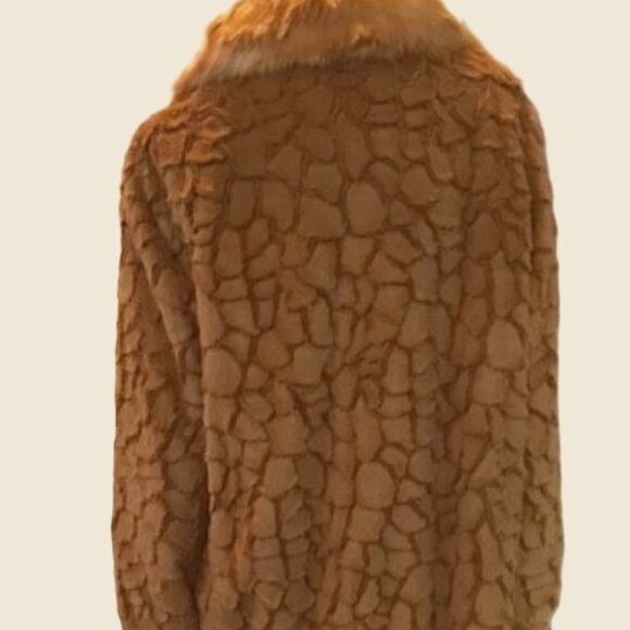 ADRIENNE LANDAU CAMEL COLLARED FAUX FUR LONG SLEEVE JACKET COAT ( XL ) NWT $275 - Picture 10 of 16